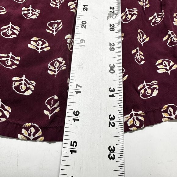 Old Navy Dress Womens Size Large L Burgundy Floral All Over Print 100% Rayon - Picture 5 of 9